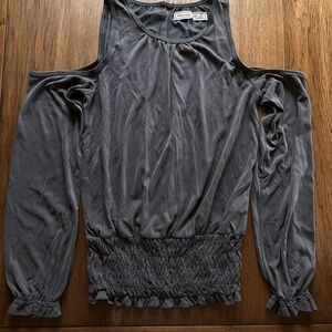 Cold Shoulder Grey Top